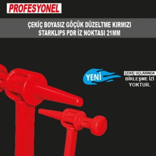 Çekiç Boyasız Göçük Düzeltme Kırmızı STARPDR PDR İz Noktası 21mm