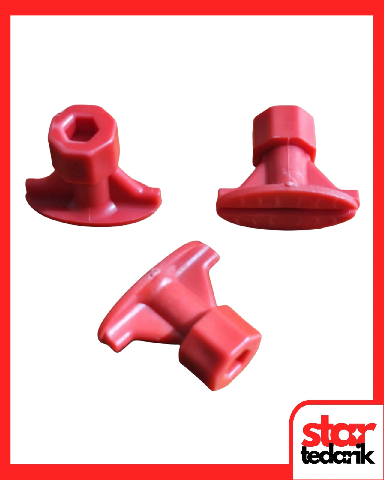 12006 PDR Boyasız Göçük Düzeltme Plastiği Elips Kırmızı 12x25mm - D. N6 - Kırmızı 10 adet - Görsel 1