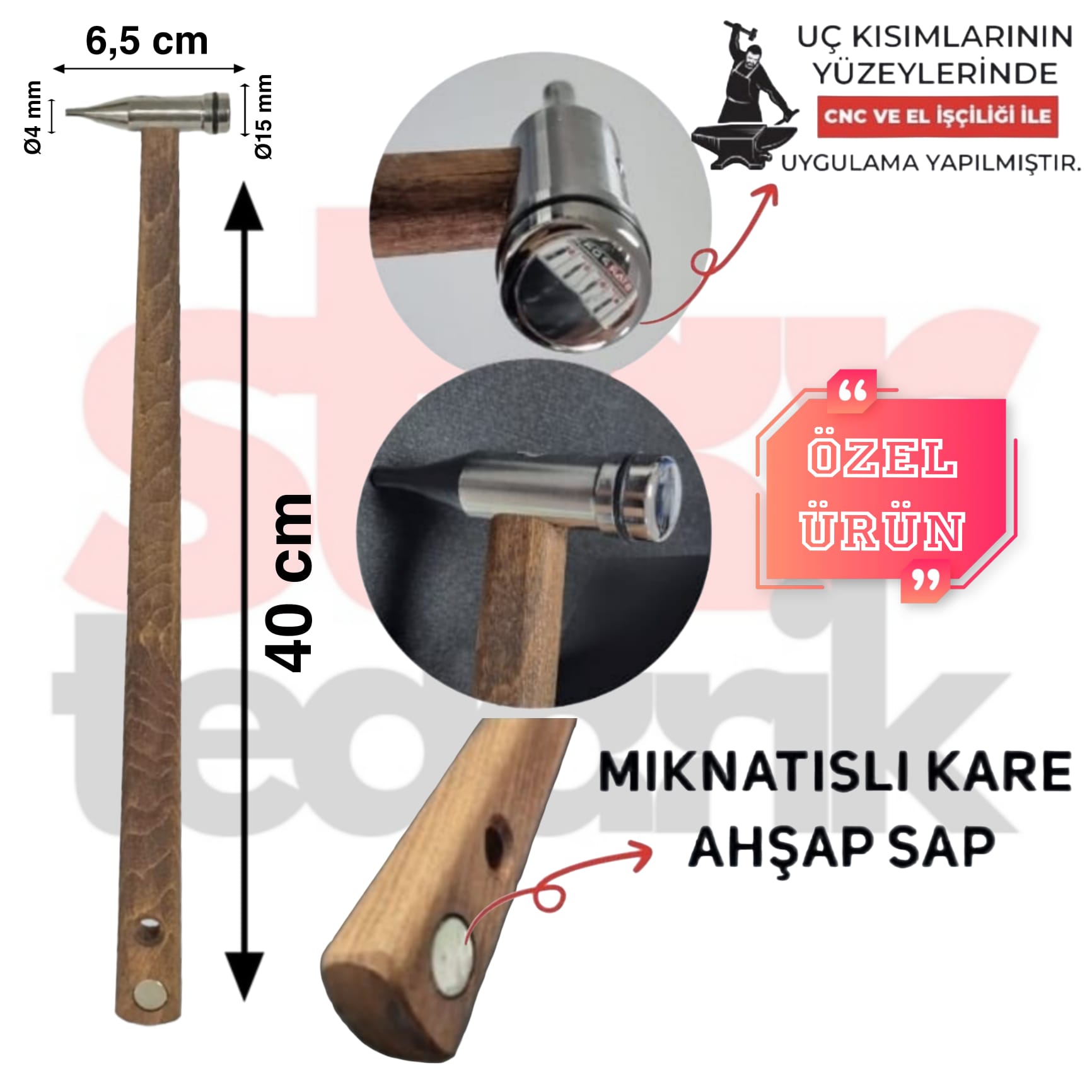 13687 Pdr Göçük Çekici (Paslanmaz) Bombeli Noktalı - Görsel 1