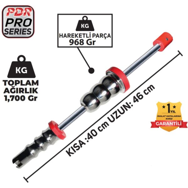 Pdr Göçük Düzeltme Tokmağı Uzun Kısa Ayarlı Plastik Uç STARPDR 1,600KG K.40 U.46cm