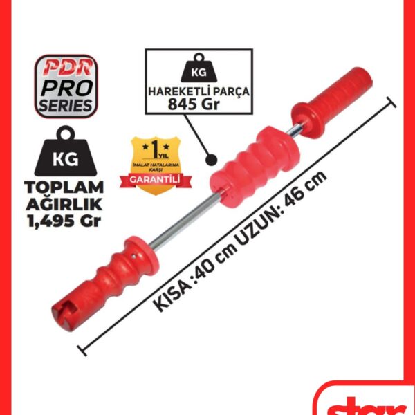 Pdr Kaporta Göçük Düz. Tokmağı Uzun Kısa Ayarlı Plastik Sap Plastik Uç STARPDR 1,495Kg K.58 U.65cm