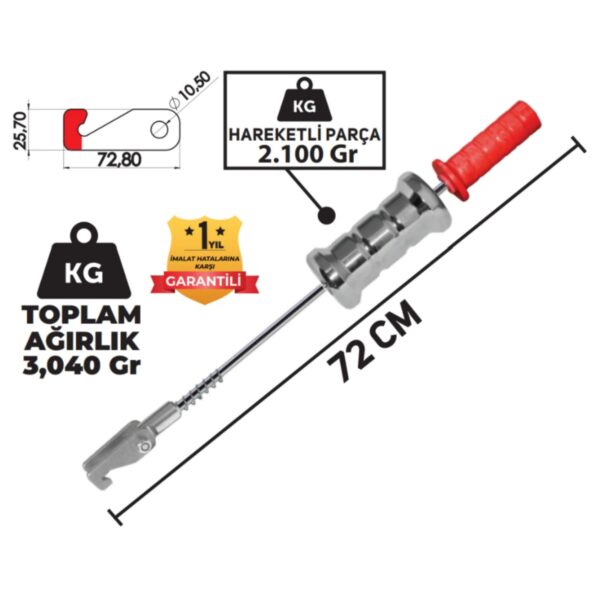Kaporta Ağır İş Güçlü Tokmak Çektirme Aslan Pençesi 2 Kanca Uçlu