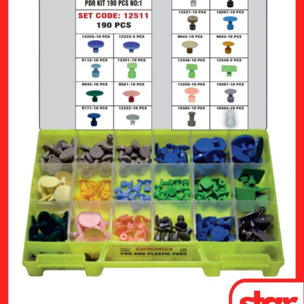 Set PDR Boyasız Göçük Düzeltme Plastiği 190 Parça No1