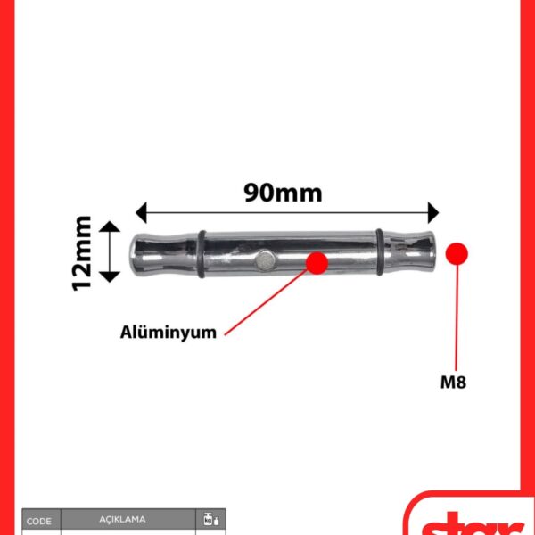 Boyasız Göçük Düzeltme Kalemi Aluminyum 12mmx90mm Mıknatıslı
