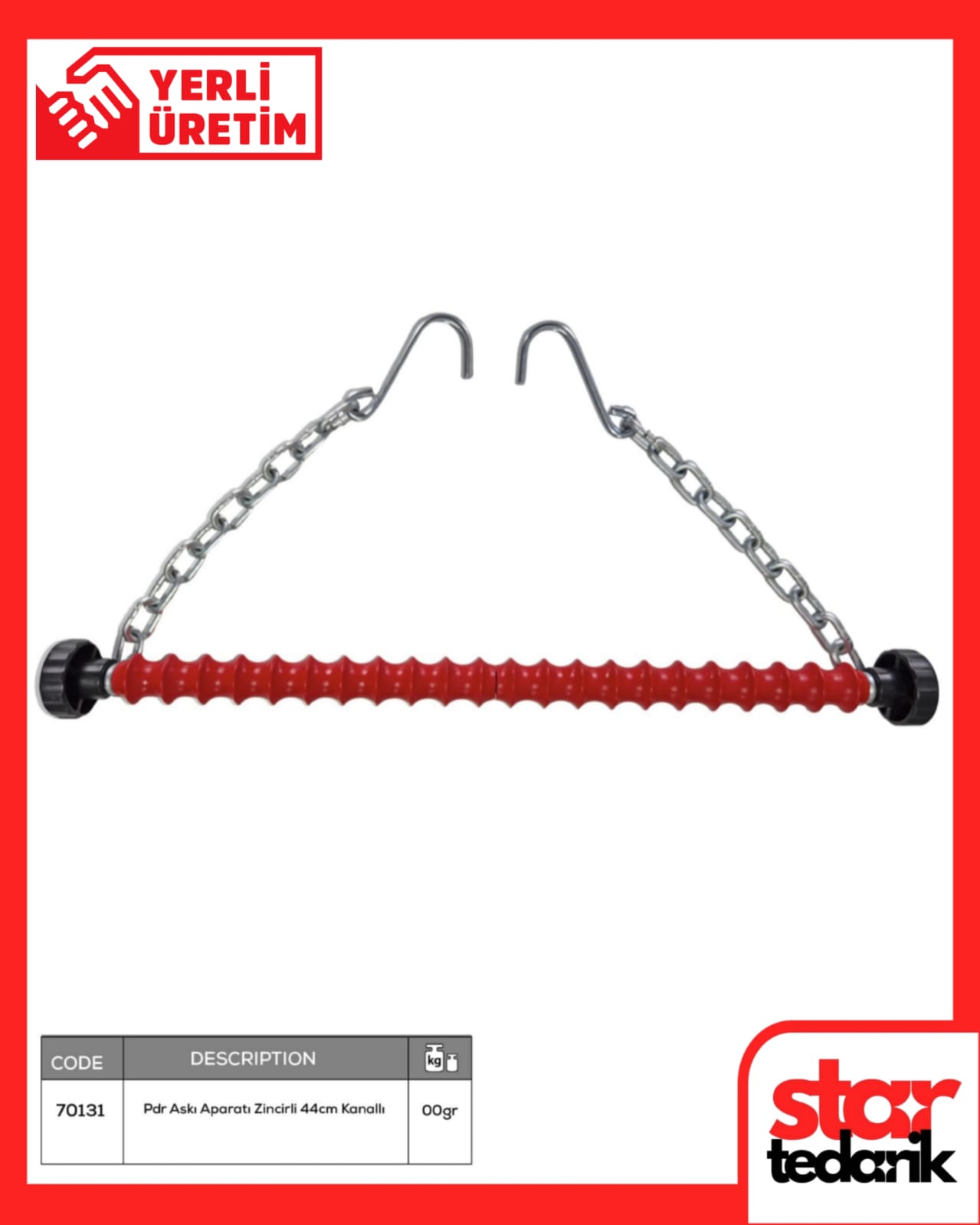 70131 Boyasız Göçük Dğzeltme Askı Aparatı Zincirli 44cm Kanallı - Görsel 1