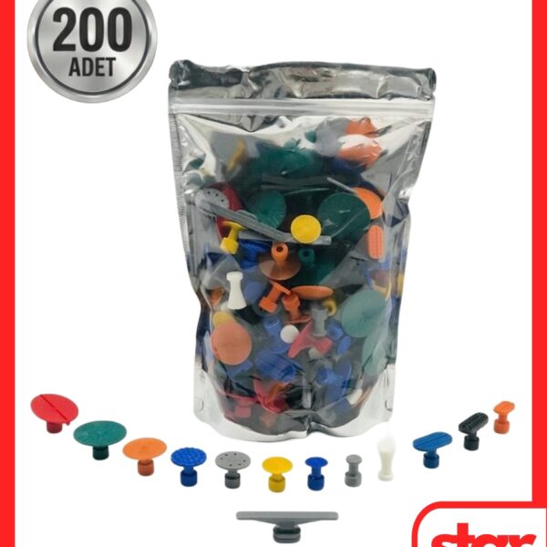 Kaporta Çektirme klipsi Boyasız Göçük Düzeltme Öpücük Seti 13 Çeşit 200 Adet Özel Seri